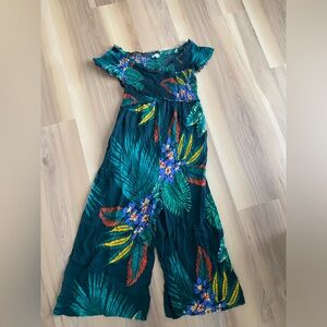 Tropical green jumpsuit